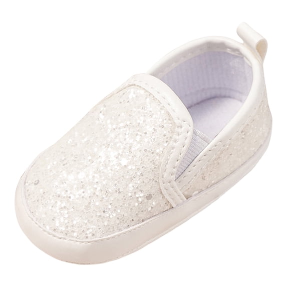 Quealent Baby Girls Boys Canvas Shoes Soft Sole Toddler Slip On Crib Moccasins Casual Sneaker Austin Boy's Flat Lazy Loafers First Walkers Skate Shoe White for Size 3.5