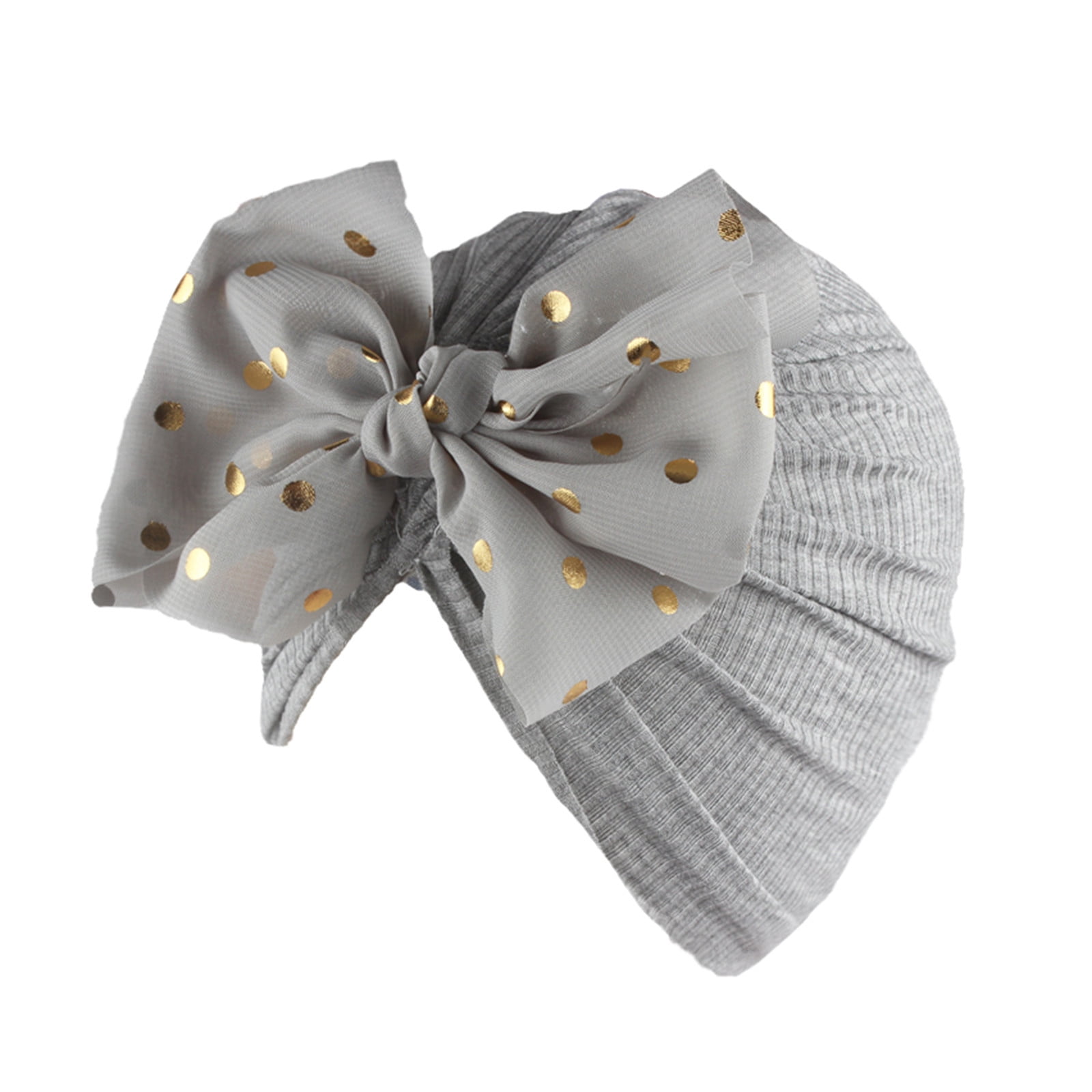 Quealent Baby Hats for Girls Fashion Headbands Baby for Baby Girls Head Wraps Bow Hats for Baby Beanie Hats Grey