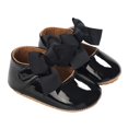 thumbnail image 1 of Quealent Baby Mary Jane Flats for Girls with Bowknot Cotton Anti Skid Sole Infant First Walker Princess Dress Crib Wedding Shoes Black for Size 11, 1 of 8