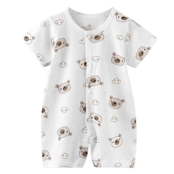 Quealent Baby Romper Bodysuits Unisex Soft Cotton One-Piece Outfit Girls 0-24 Months (Khaki, 0-6 Months)