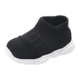 thumbnail image 1 of Quealent Baby Sneakers Girls Boys Lightweight Breathable Mesh First Walkers Shoes Black for Size 6, 1 of 6