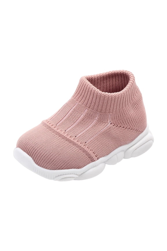 Baby Sneakers Girls Boys Lightweight Breathable Mesh First Walkers Shoes Pink for Size 4