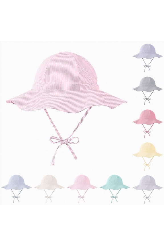 Baby Sun Hat for Boys Girls Toddler Summer Bucket Hat Kids Sun Protection Beach Hat Cotton Baby Hats 6-12 Months 12-24 Months 2t 3t 4t 5t 6t 7t 8t 9t Children 4-6 Years