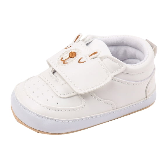 Quealent Baby Wide Toe Box Barefoot Shoes Boys Girls First Walking Shoes Lightweight Non-Slip Sneakers White for Size 4