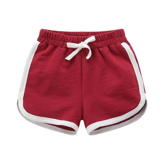 Quealent Baby and Toddler Girls' Cotton Bike Shorts Solid Cotton Bike Shorts Soft Pull-On Safety Shorts for Daily Wear Pants Red,2-3 Years