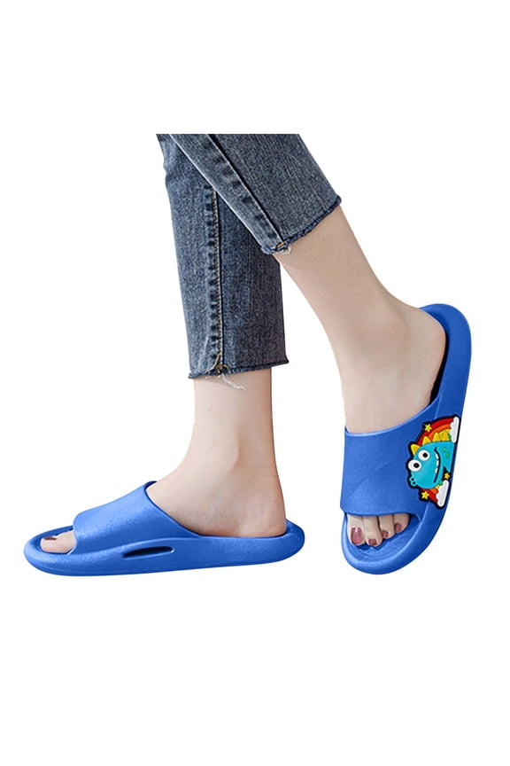 Big Kids Cloud slides,Boys Girls Slides Non-slip Summer Beach Pool Shoes Toddler Cartoon Slides Sandals Indoor&Outdoor Garden Slippers Shower Shoes Blue for Size 22