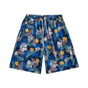Quealent Big and Tall Mens Swim Trunks, 9" Mens Bathing Suit Boardshorts (Blue,XL)