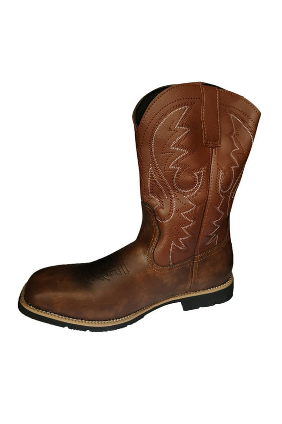 Boots for Women Men Wide Width Cowboy Cowgirl Boots Vintage Casual Heel Work Wide-Calf Mid Calf Shoes (Brown,10)