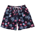 thumbnail image 1 of Quealent Boy's Patchwork Drawstring Waist Printed Summer Boho Track Shorts Black for Size 13-14 Years, 1 of 7