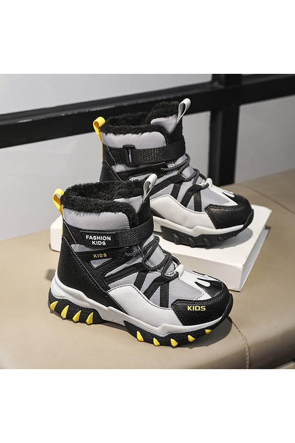 Boy's Winter Snow Boots Outdoor Ankle Boots Toddler/Little Kid/Big Kid Black for Size 3