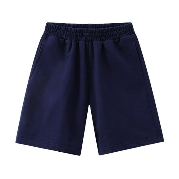 Quealent Boys Baseball Pants Shorts Pull-On Jogger Shorts Toddler Baby Boys Summer Knee Length Solid Cotton Sport Shorts Kids Harem Pants Dark Blue,7-8 Years