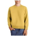 thumbnail image 1 of Quealent Boys Crewneck Sweater, School Uniform Big Boys' & Little Kids Youth Crew Neck Long Sleeve Pullover (Light Yellow,5 Years), 1 of 5