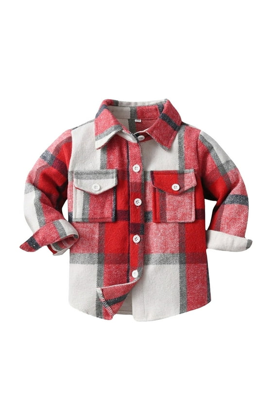 Boys Fleece Jacket Coats Long Sleeve Warm Cotton Fleece Thick Coat Outwear (Red,9-10 Years)