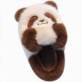 thumbnail image 1 of Quealent Boys Girls Cute Panda Winter Slippers Fuzzy Plush Soft Memory Foam Cushion House Shoes Animal Slipper for Big Kids (12, Brown), 1 of 5
