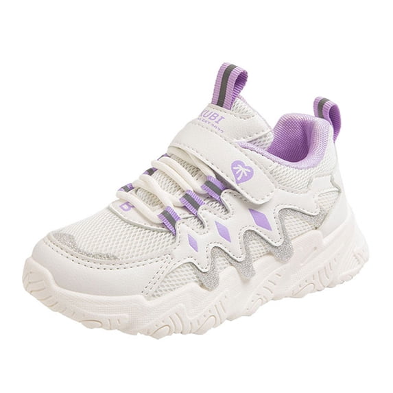 Quealent Boys Girls Sneakers 2024 Girls Fashion Breathable Sneakers Running Shoes Purple,3