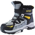 thumbnail image 1 of Quealent Boys Girls Snow Boots Winter Slip On Warm Furry Lined Shoes Lightweight Water-Resistant Cold Weather Boot (Little Kid/Big Kid) Yellow for Size 4.5, 1 of 9