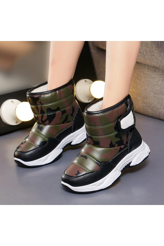 Boys Girls Toddler Snow Boots Waterproof Slip Resistant Outdoor Winter Shoes(Toddler/Little Kids/Big Kids) AG for Size 3