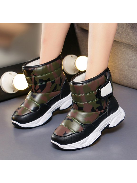 Boys Girls Toddler Snow Boots Waterproof Slip Resistant Outdoor Winter Shoes(Toddler/Little Kids/Big Kids) AG for Size 3