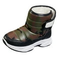 thumbnail image 1 of Quealent Boys Girls Toddler Snow Boots Waterproof Slip Resistant Outdoor Winter Shoes(Toddler/Little Kids/Big Kids) Amry Green for Size 12.5, 1 of 6