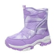 thumbnail image 1 of Quealent Boys Girls Toddler Snow Boots Waterproof Slip Resistant Outdoor Winter Shoes(Toddler/Little Kids/Big Kids) Purple for Size 2.5, 1 of 9