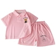 thumbnail image 1 of Quealent Boys' Outfit Sets Henley T Shirts with Short Air Conditioned Clothing Cartoon Printed 2PC Sets for Kid (Pink, 18-24 Months), 1 of 6