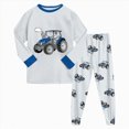 thumbnail image 1 of Quealent Boys Pajamas Set Long Sleeve Sleepwear 2 Piece Pajama Set for Little Boys 6-14 Years (Blue, 5-6 Years), 1 of 9