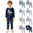 thumbnail image 1 of Quealent Boys Pajamas Set Long Sleeve Sleepwear 2 Piece Pajama Set for Little Boys 6-14 Years (Sky Blue, 7-8 Years), 1 of 9
