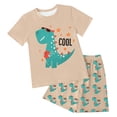 thumbnail image 1 of Quealent Boys Pajamas Toddler Boys Summer Pajamas Dinosaur 2 Piece Short Sleeves Boy Pjs Kids Sleepwear Size 3-8 Years Pink for Size 4-5 Years, 1 of 5