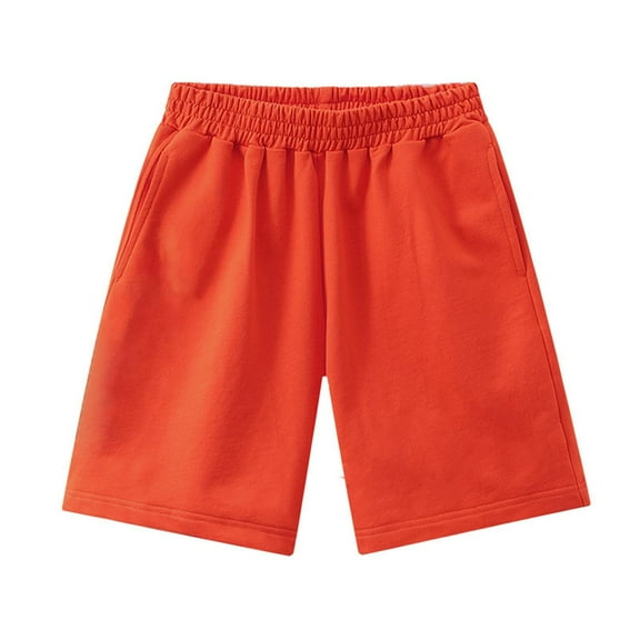 Quealent Boys Shorts 2024 Running Shorts Toddler Baby Boys Girls Shorts Printing with Drawstring Orange,2-3 Years