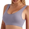 thumbnail image 1 of Quealent Bras For Women Front Closure Women's Seamless Sports Bra Workout Crop Top Tank Tops for Women Long Lined Sports Bra Ribbed Crop Top Fitness,Gray XL, 1 of 3