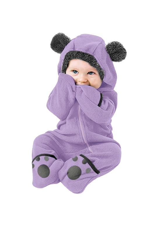 Carters Baby Girl Fall Clothes Baby Girls' Water-Resistant Puffer Jacket Hooded Winter Coat with Soft Mini Lining for Toddler Purple,18-24 Months
