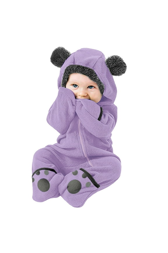 Carters Baby Girl Fall Clothes Baby Girls' Water-Resistant Puffer Jacket Hooded Winter Coat with Soft Mini Lining for Toddler Purple,18-24 Months