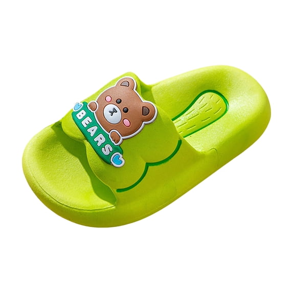Quealent Cloud Slides for Kids丨Boys Girls Shower Slippers Slip on Sandals丨Non-Slip Open Toe Pillow Slippers Sandals丨Quick Drying Summer Beach Pool Shoes Green for Size 9