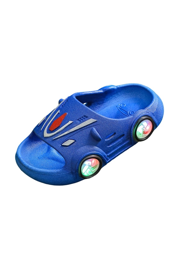 Cloud Slides for Boys & Girls - Non-Slip House Slippers for Kids - Beach Slide Sandals Blue for Size 8