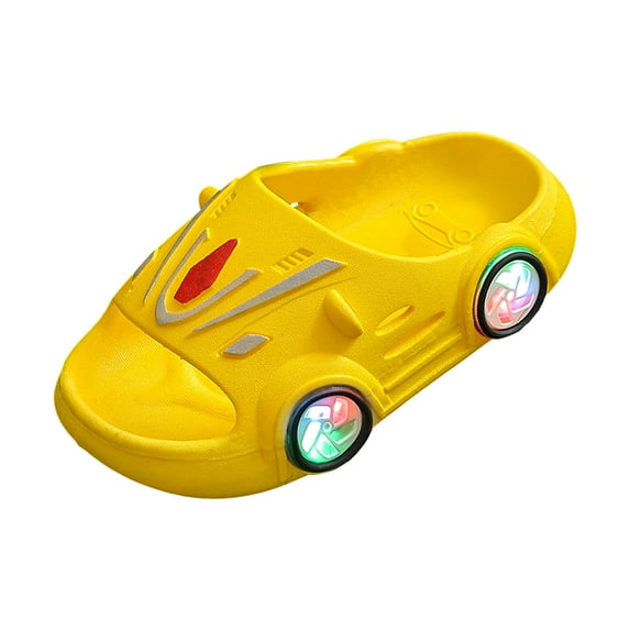 Quealent Cloud Slides for Boys & Girls - Non-Slip House Slippers for Kids - Beach Slide Sandals Yellow for Size 8