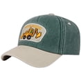 thumbnail image 1 of Quealent Cute Embroidery Excavator Kids Baseball Cap Adjustable Cotton Washed Vintage Cowboy Hat for Boys Girls Age 2-8 Green for Size One Size, 1 of 7