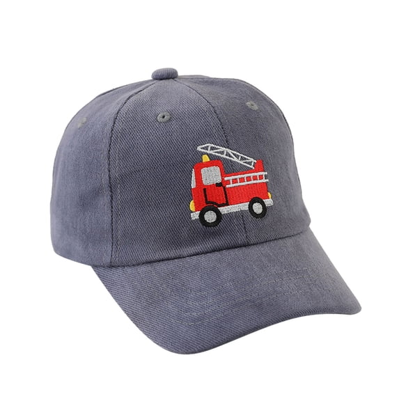 Quealent Embroidered Fire Baseball Caps Toddler Boys Girls Funny Cotton Hat Dad Summer Sun Hat 3-8T (Blue, One Size)