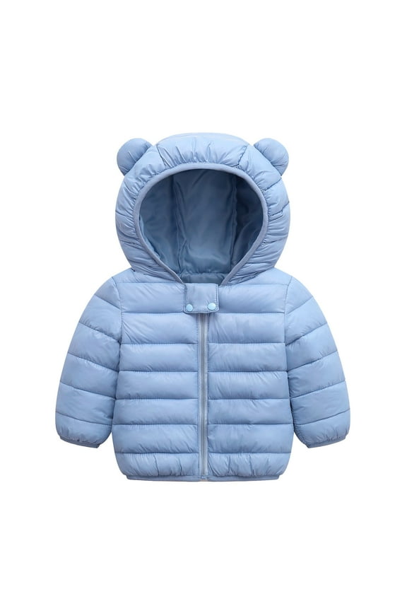 Girl Jean Jacket Fall Clothes Toddler Cartoon Print Zip Jacket Hooded Lightweight Rain Jacket Breathable Light Windbreaker Clothing Sky Blue,12-18 Months