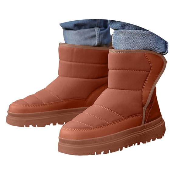 Quealent Girl's Boots Kids Glitter Snow Boots Durability Slip Resistant Outdoor Ankle Boots(Toddler/Little Kids) Coffee for Size 2