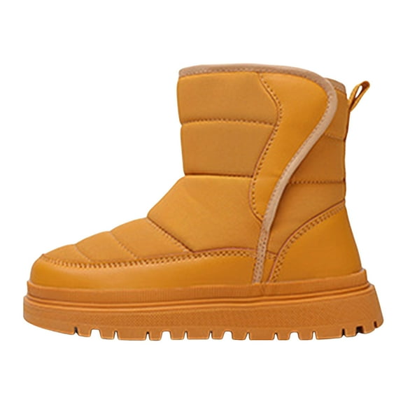 Quealent Girl's Boots Kids Glitter Snow Boots Durability Slip Resistant Outdoor Ankle Boots(Toddler/Little Kids) Khaki for Size 3.5