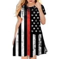 thumbnail image 1 of Quealent Girls 4th of July Dress Toddler Girl American Flag Dresses Patriotic Clothes Independence Day Outfits Black,4-5 Years, 1 of 4