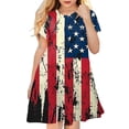thumbnail image 1 of Quealent Girls 4th of July Dress Toddler Girl American Flag Dresses Patriotic Clothes Independence Day Outfits Pink,3-4 Years, 1 of 4