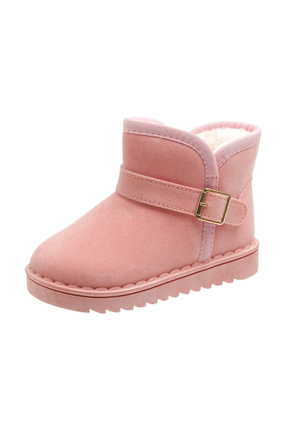 Girls Boots Kids Winter Faux Furry Warm Snow Ankle Kid's Bow Boots for Toddler/Little Kid Red for Size 10