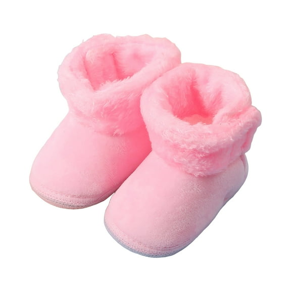 Quealent Girls Boys Snow Boots Warm Winter Furry Lined Baby Shoes (Infant/Toddler/Little Kid) Pink for Size 5