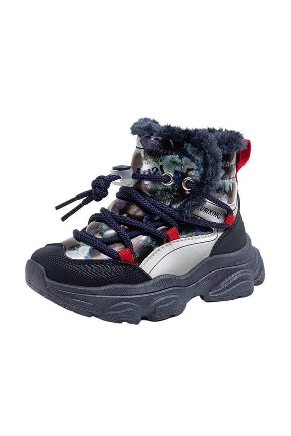 Girls Boys Warm Winter Boots Kids Outdoor Snow Boots(Toddler/Little Kid) Blue for Size 9