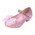 thumbnail image 1 of Quealent Girls Dress Shoes Wedding Party Heel Mary Jane Princess Flower Shoes (Toddler/Little Kid/Big Kid) Red for Size 10, 1 of 7