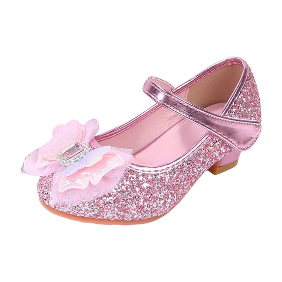 Quealent Girls Dress Shoes Wedding Party Heel Mary Jane Princess Flower Shoes (Toddler/Little Kid/Big Kid) Red for Size 10