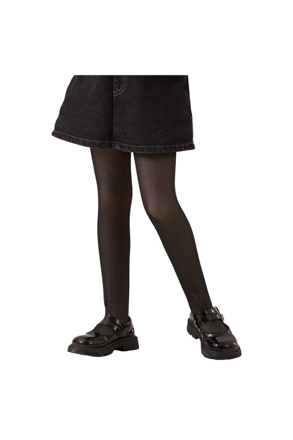 Girls Fleece Lined Tights Kids Warm Thermal Winter Thick Leggings Pantyhose Fake Translucent Pants for School Dress Black for Size 12-15 Years