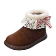 thumbnail image 1 of Quealent Girls Fuzzy Warm Winter Short Boots with Furry Faux Furry Lining Bootie Shoes for Toddler Little Big Kids Girls Brown for Size 12.5, 1 of 6