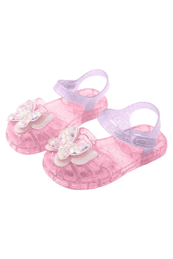 Girls Jelly Sandals Summer Costume Princess Dress Flat Breathable Waterproof Fisherman Gladiator Shoes For Girl Closed Toe Beach Flat-Sandals For Toddler Little Kid Big Kids Pink for Size 9